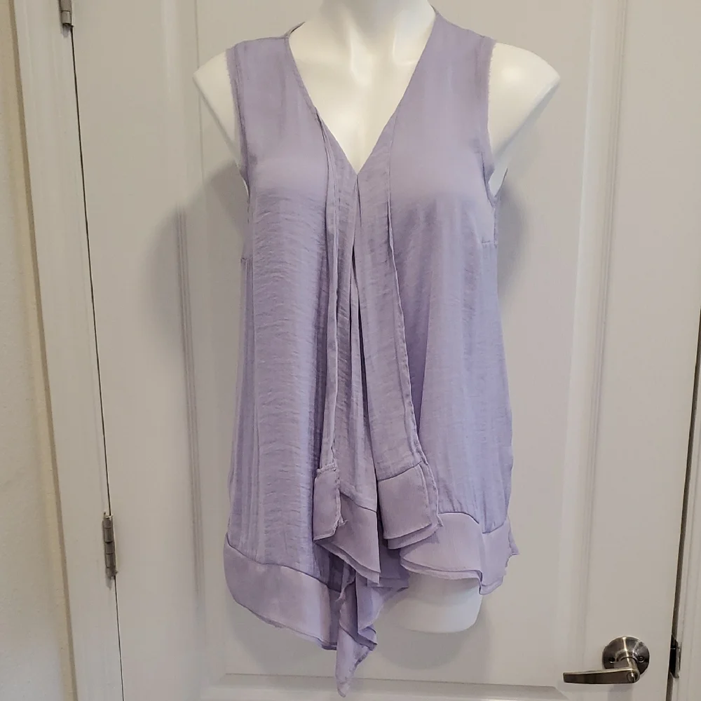 Simply Vera Vera Wang Lavender Sleeveless V-Neck Ruffle-Trim Camisole - Picture 1 of 11